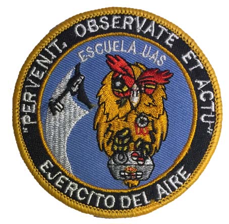 Escudo bordado UAS Buho \"Pervent, Observatete et actu\"